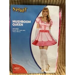Mushroom Queen Dress Cosplay Costume Halloween Princess  Peach  -  Small - New